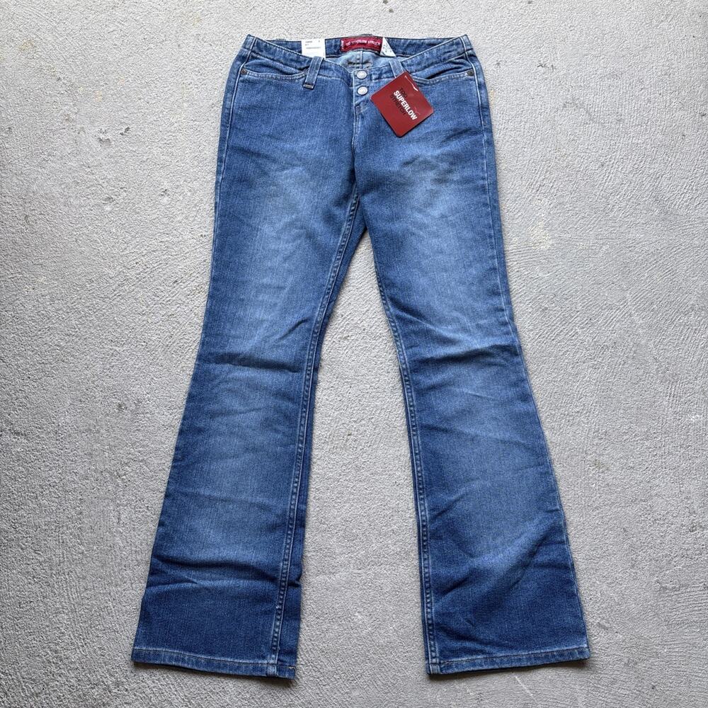 Vintage Levis Y2K Too Superlow 520 Jeans Womens Wash Denim Bootcut Low Rise 9 Jr